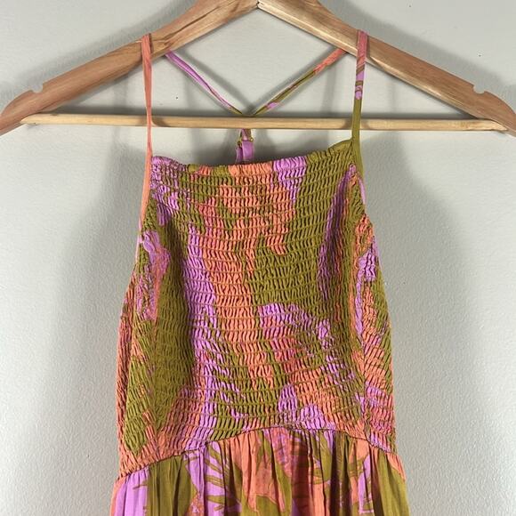 Free People Heat Wave Floral Print High Low Dress in Gold - Picture 3 of 6